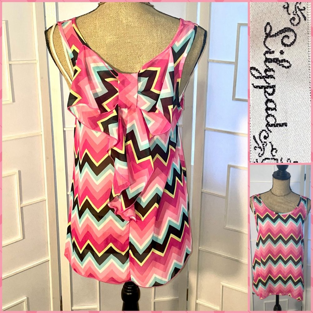 Lilypad Back Bow Semi-Sheer Tank